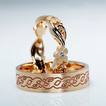 Verighete din Aur 18k cu Diamante - model v9731