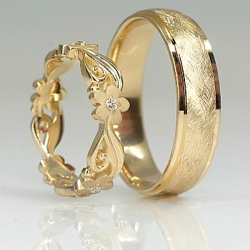 Verighete Custom din Aur 18k cu Diamante - model v9732