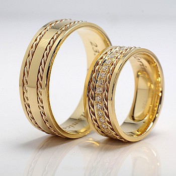 Verighete din Aur 18k cu Diamante - model v975