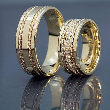 Verighete din Aur 18k cu Diamante - model v975