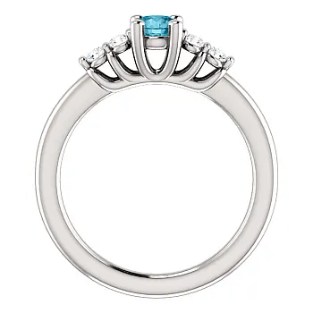 Inel de logodna din Aur 18k sau Platina cu Diamant Albastru si Diamante - model i122543