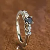 Inel de logodna din Aur 18k sau Platina cu Diamant Negru si Diamante - model i122543