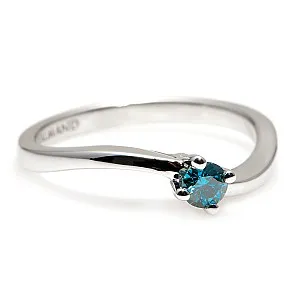 Inel de logodna din Aur 18k sau Platina cu Diamant Albastru 0.15ct - 0.25ct - model i001