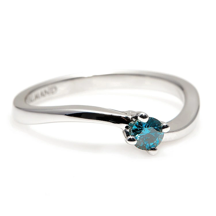 Inel de logodna din Aur 18k sau Platina cu Diamant Albastru 0.15ct - 0.25ct - model i001