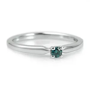Inel de logodna din Aur 18k sau Platina cu Diamant Albastru 0.15ct - 0.25ct - model i004