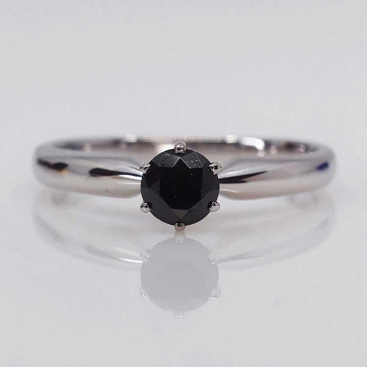 Inel de logodna din Aur 18k sau Platina cu Diamant Negru 0.33ct - 0.85ct - model i017p6