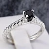 Inel de logodna sfoara din Aur 18k sau Platina cu Diamant Negru 0.33ct - 0.85ct - model i1220471