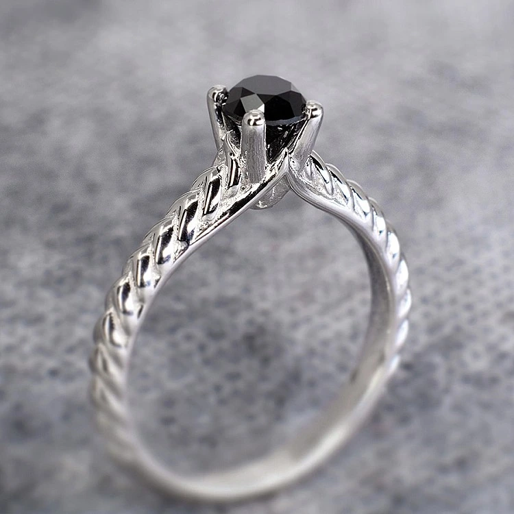 Inel de logodna sfoara din Aur 18k sau Platina cu Diamant Negru 0.33ct - 0.85ct - model i1220471