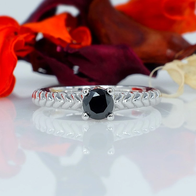 Inel de logodna sfoara din Aur 18k sau Platina cu Diamant Negru 0.33ct - 0.85ct - model i1220471