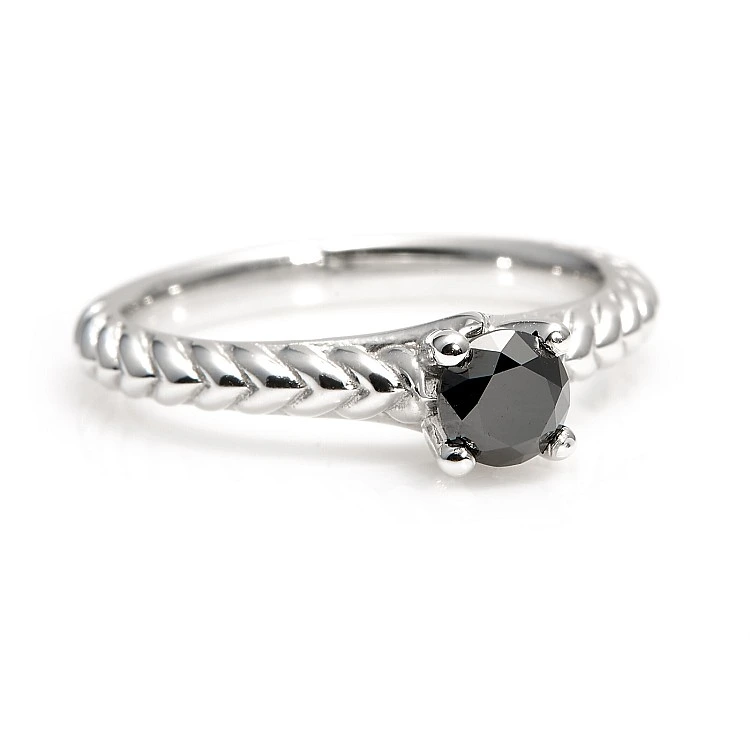 Inel de logodna sfoara din Aur 18k sau Platina cu Diamant Negru 0.33ct - 0.85ct - model i1220471