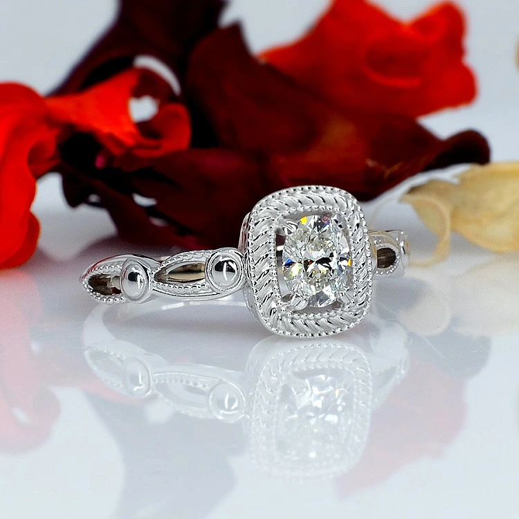 Inel de logodna din Aur 18k sau Platina cu Diamant Incolor Certificat GIA 0.30ct sau 0.40ct - model i122341