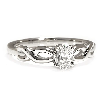 Inel de logodna Solitaire din Platina cu Diamant Incolor Oval Certificat GIA - model i122705