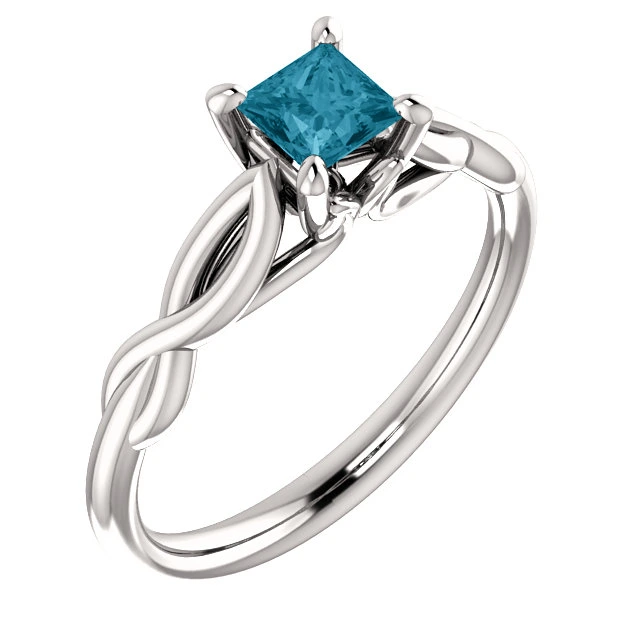 Inel de logodna din Aur 18k sau Platina cu Diamant Albastru 0.30ct - 0.50ct - model i122705