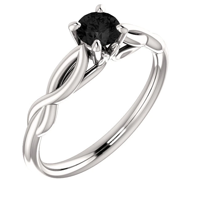 Inel de logodna din Aur 18k sau Platina cu Diamant Negru 0.33ct - 0.85ct - model i122705