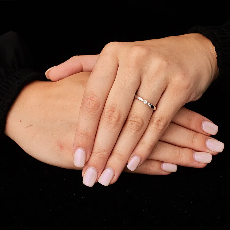 Inel de logodna din Aur 18K cu Diamant Briliant Certificat GIA - model i123018