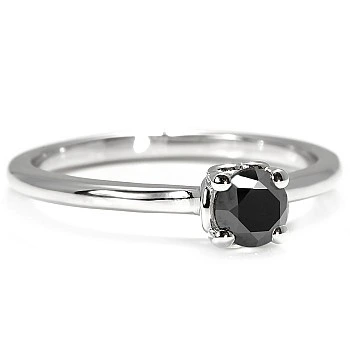 Inel de logodna din Aur 18k sau Platina cu Diamant Negru 0.33ct - 0.85ct - model i123060