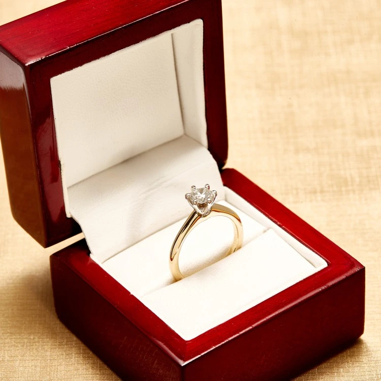 Inel de logodna Bicolor model Tiffany din Aur cu Diamant - GIA 0.30ct - 0.40ct - model i1450