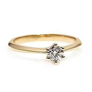 Inel de logodna model Tiffany din Aur 18k sau Platina cu Diamant 0.15ct - 0.25ct - model i168