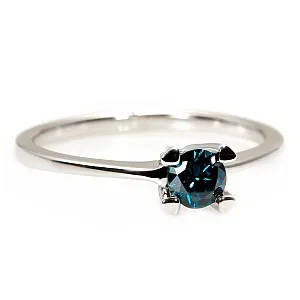 Inel de logodna din Aur 18k sau Platina cu Diamant Albastru 0.15ct - 0.25ct - model i513