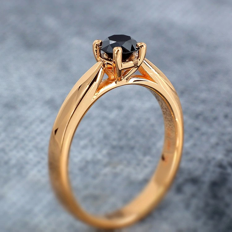 Inel de logodna din Aur 18k sau Platina cu Diamant Negru 0.33ct - 0.85ct - model i71700