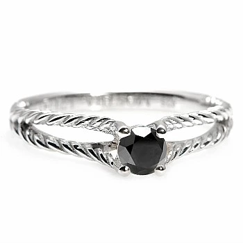 Inel de logodna din Aur 18k sau Platina cu Diamant Negru 0.33ct - 0.85ct - model i71741