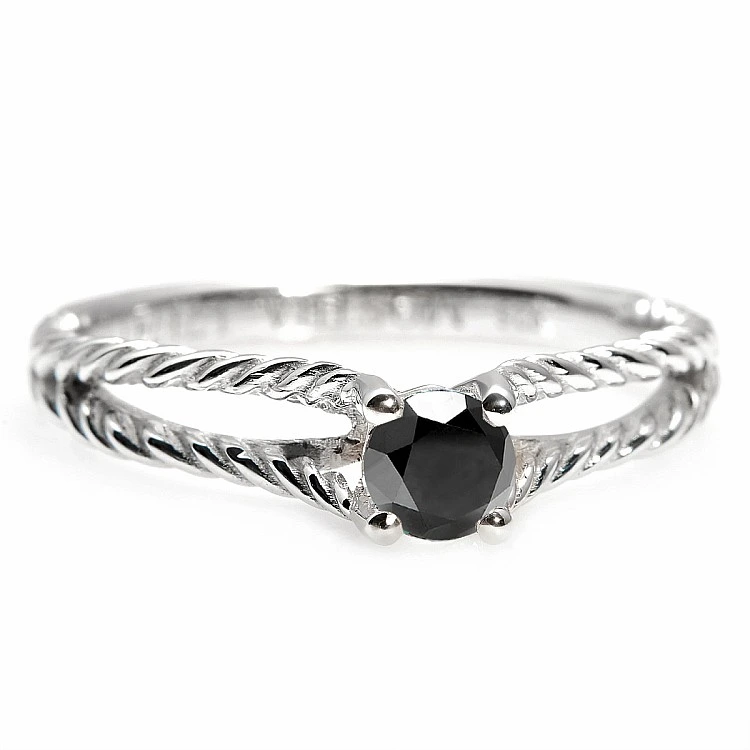 Inel de logodna din Aur 18k sau Platina cu Diamant Negru 0.33ct - 0.85ct - model i71741