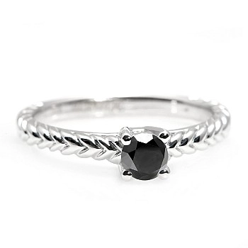 Inel de logodna din Aur 18k sau Platina cu Diamant Negru 0.33ct - 0.85ct - model i71746
