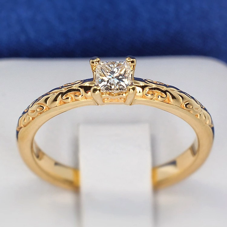 Inel de logodna din Aur 18k sau Platina cu Diamant Certificat GIA 0.30ct sau 0.40ct - model i71906