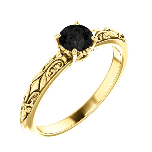 Inel de logodna din Aur 18k sau Platina cu Diamant Negru 0.33ct - 0.85ct - model i71906