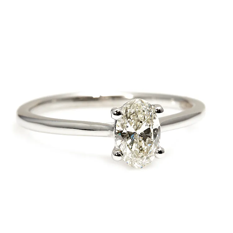 Inel de logodna din Aur cu Diamant Oval Certificat GIA - model i1735