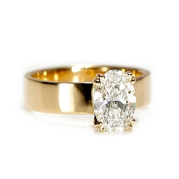 Inel de logodna din Aur 18k sau Platina cu Diamant Oval GIA 1.00ct - model i2435