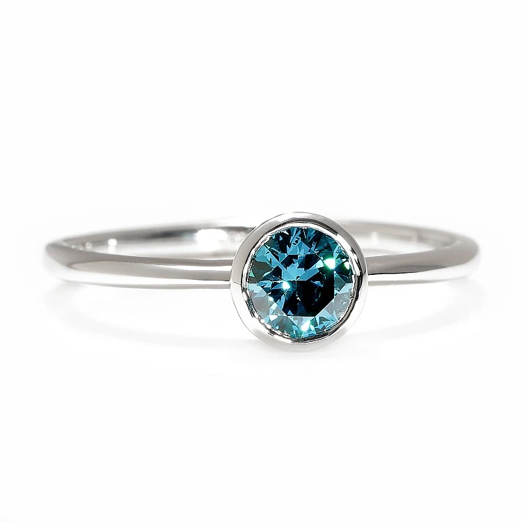 Inel de logodna din Aur 18k sau Platina cu Diamant Albastru 0.30ct - 0.50ct - model i319