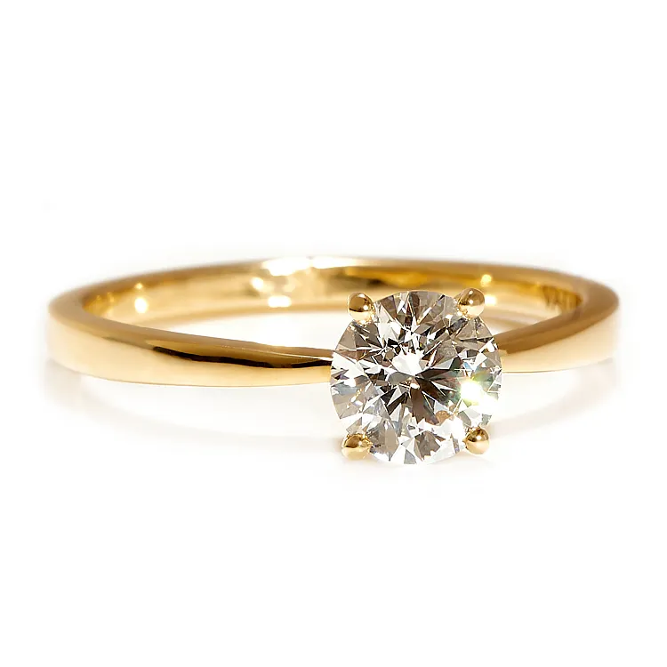 Inel de logodna Solitaire din Aur Galben 18k cu Diamant Rotund Certificat GIA - model i4460