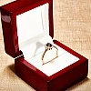 Inel de Logodna model Kate Middleton din Aur Roz 18k cu Diamant Negru Oval si Diamante Incolore - model i055