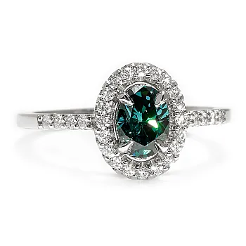 Inel de logodna Anturaj din Platina cu Diamant Oval Albastru - model i1192