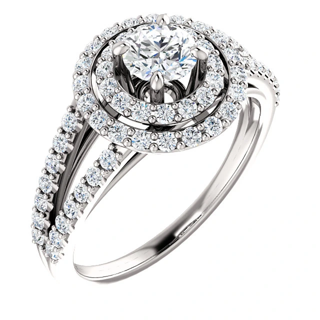 Inel de logodna din Aur 18k sau Platina cu Diamant Central Certificat GIA 0.30ct sau 0.40ct si Diamante secundare - model i122101