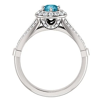 Inel de logodna din Aur 18k sau Platina cu Diamant Albastru si Diamante - model i122311