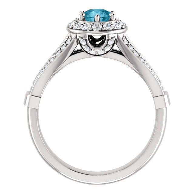 Inel de logodna din Aur 18k sau Platina cu Diamant Albastru si Diamante - model i122311