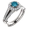 Inel de logodna din Aur 18k sau Platina cu Diamant Albastru si Diamante - model i122311