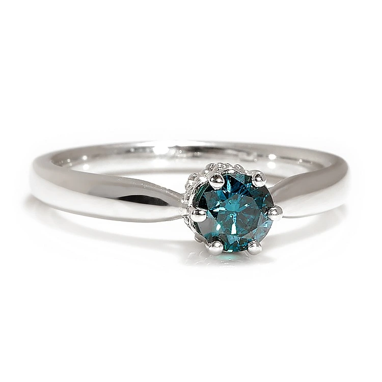 Inel Cadou din Aur 18k sau Platina cu Diamant Albastru si Diamante - model i122995