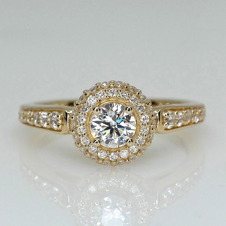 Inel de logodna din Aur 18k sau Platina cu Diamant Central Certificat GIA 0.30ct sau 0.40ct si Diamante secundare - model i1628