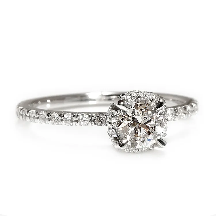 Inel de logodna din Aur 18k sau Platina cu Diamant Central Certificat GIA 0.50ct sau 0.70ct si Diamante secundare - model i164