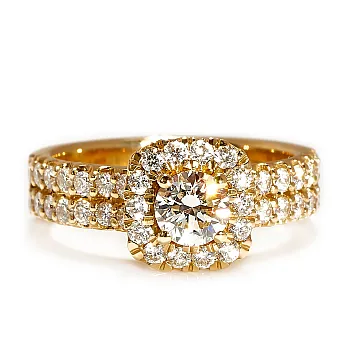 Inel de logodna din Aur 18k sau Platina cu Diamant Central Certificat GIA 0.30ct sau 0.40ct si Diamante secundare - model Celeste
