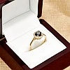 Inel de logodna din Aur 18k sau Platina cu Diamant Negru si Diamante - model i030