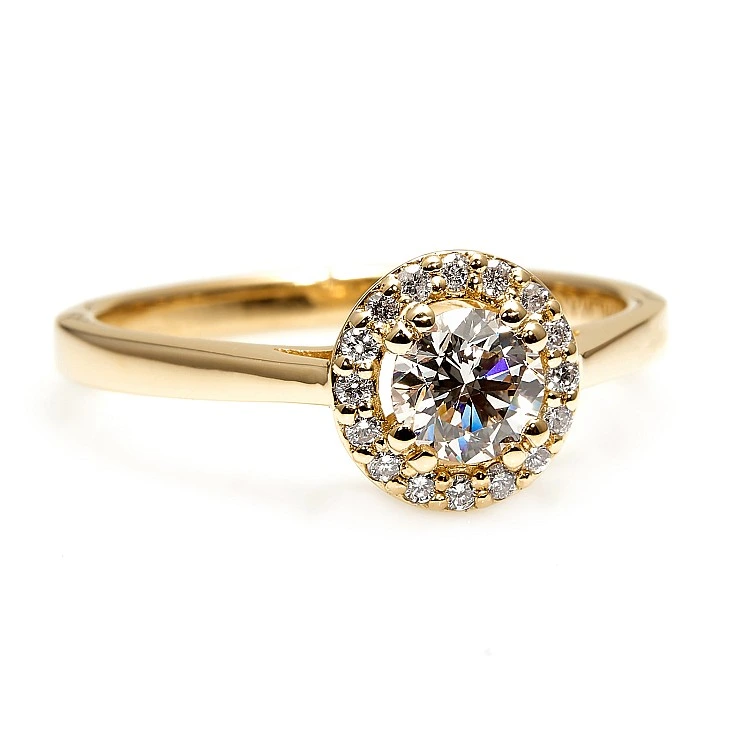 Inel de logodna din Aur 18k sau Platina cu Diamant Central Certificat GIA 0.30ct sau 0.40ct si Diamante secundare - model i030