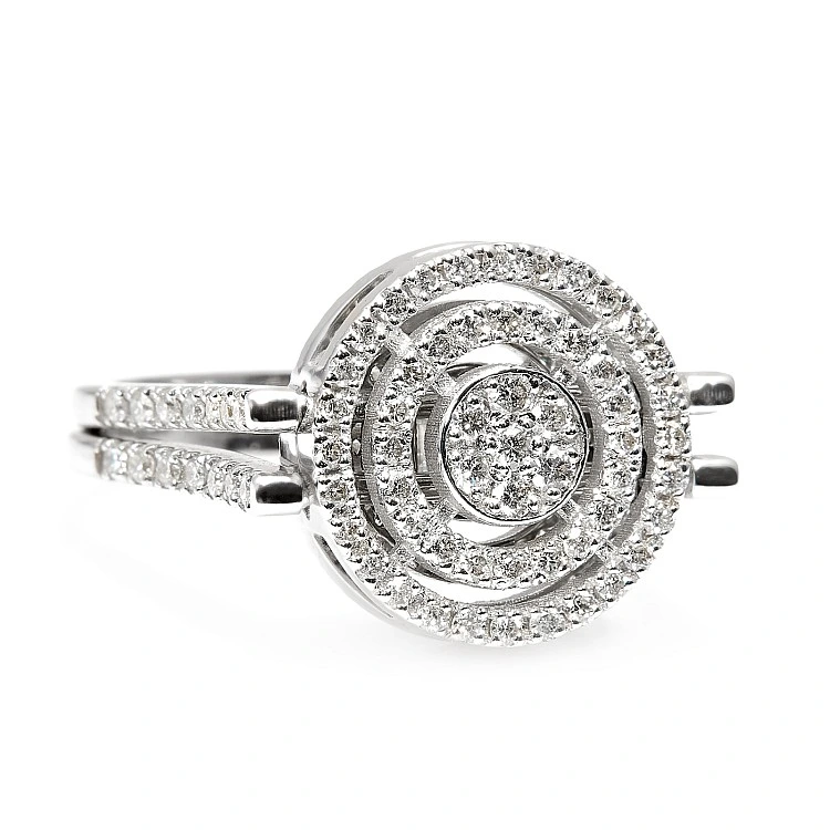 Inel - Pandantiv cu Verigi Mobile din Aur cu Diamante Baguette si Rotunde - model i2932