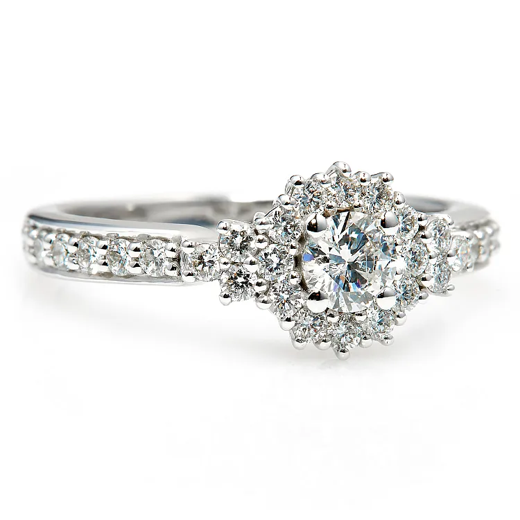 Inel de logodna din Aur 18k sau Platina cu Diamant Central Certificat GIA 0.30ct sau 0.40ct si Diamante secundare - model i3069