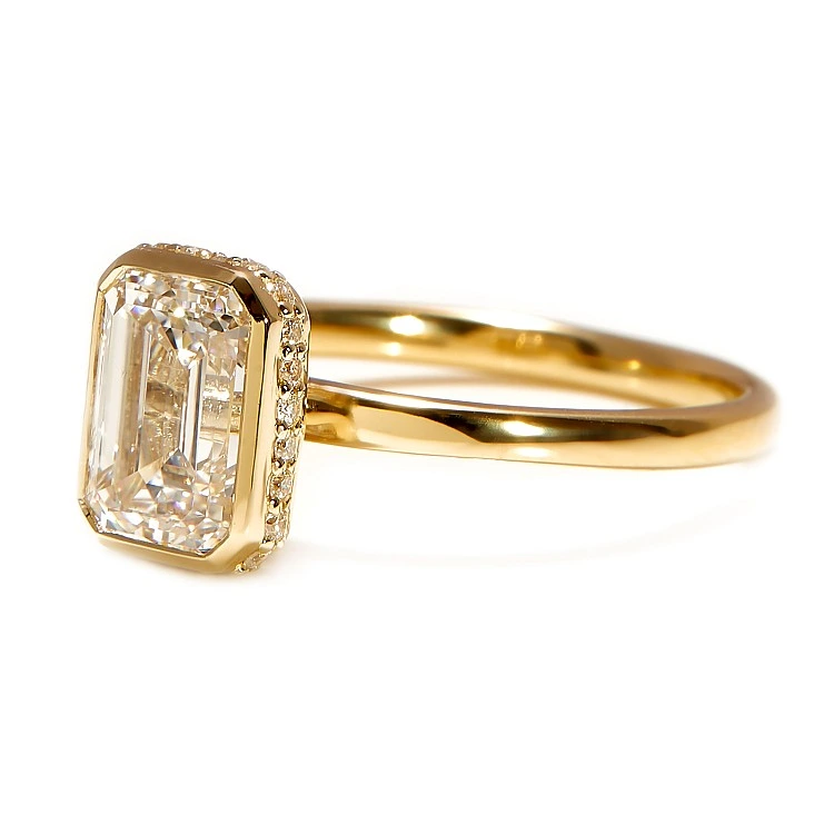 Inel de logodna din Aur 18k cu Diamant Emerald certificat GIA - model i4522