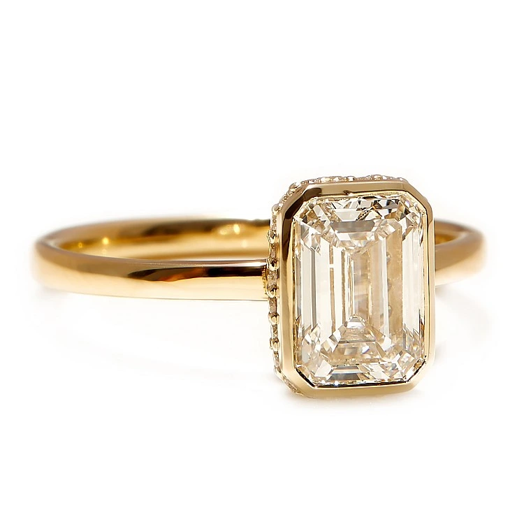 Inel de logodna din Aur 18k cu Diamant Emerald certificat GIA - model i4522