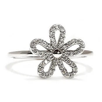 Inel Cadou din Aur sau Platina cu Diamante Incolore - model Flora